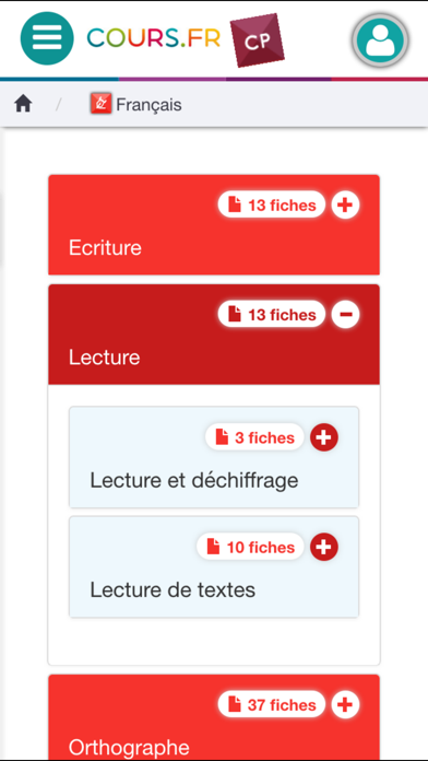 Screenshot #2 pour Cours.fr CP