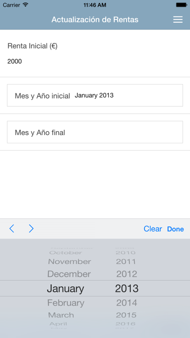 Screenshot #1 pour Cálculo de actualización de rentas