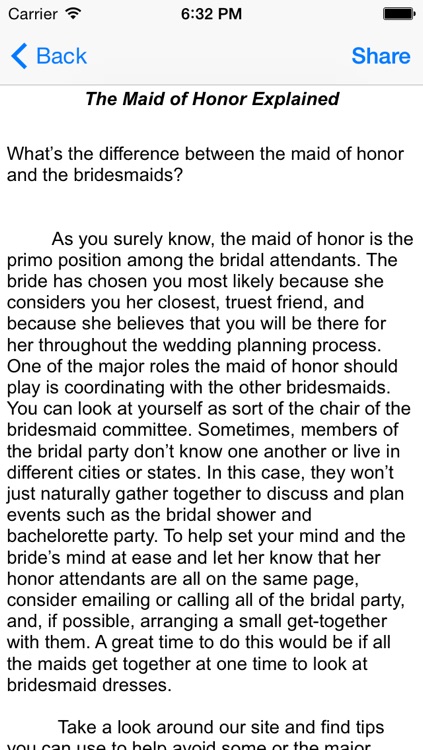 Maid of Honor Pro Guide