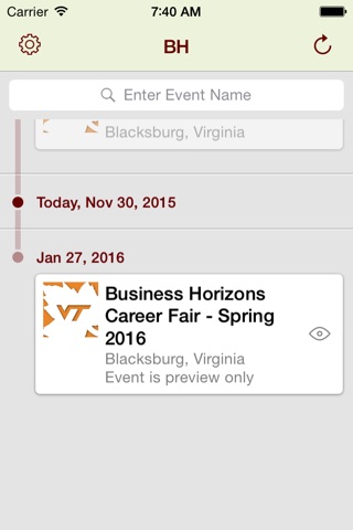 The Official Virginia Tech Business Horizons Career Fair Mobile App screenshot 2