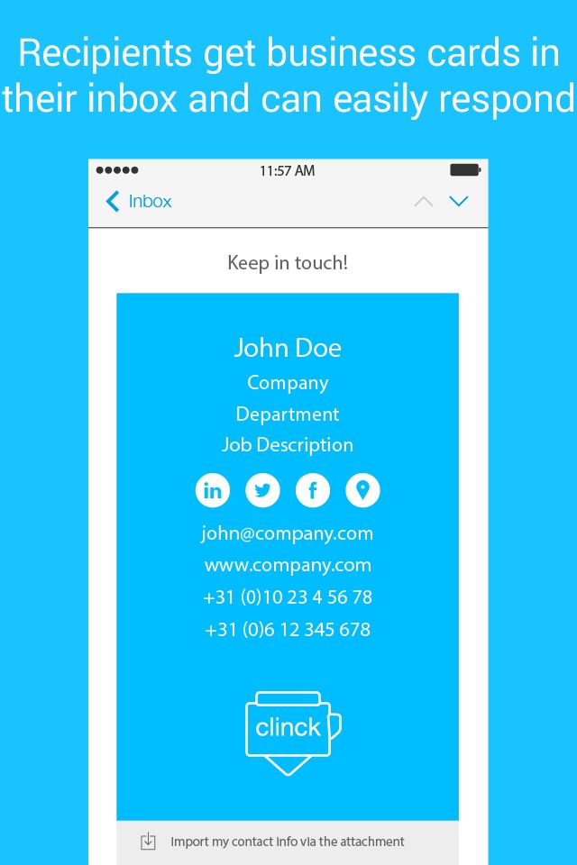 Clinck: digital business cards screenshot 2