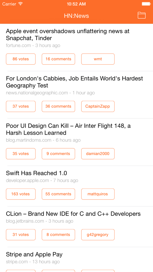 #1. HN Reader - Hacker News Reader (iOS) 由: Thomas Ricouard