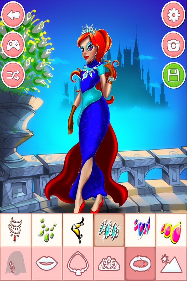 Princess dress-up games - girls make up salon screenshot 2