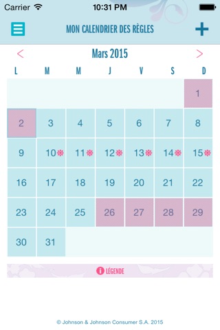 o.b.® calendrier screenshot 2
