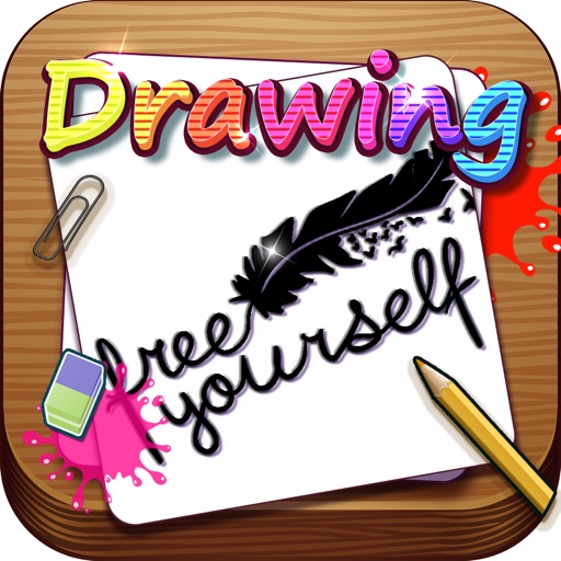 Drawing Desk Tattoo Fonts : Draw and Paint Artist Designs on Coloring Book icon