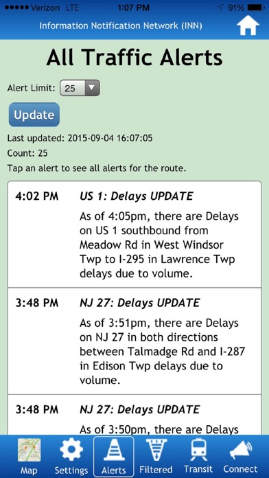 【图】KMM’s Traffic Alert App for NJ(截图2) 【图】KMM’s Traffic Alert App for NJ(截图2)