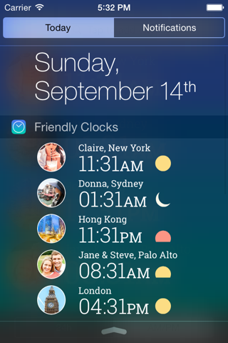 Friendly Clocks - Time Zones for Friends in Just 1 Swipe screenshot 2