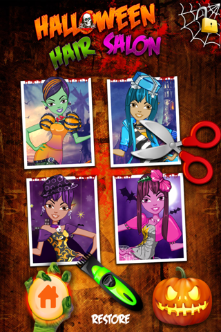 Kids New Halloween Hair Salon game for hair style makeover screenshot 2