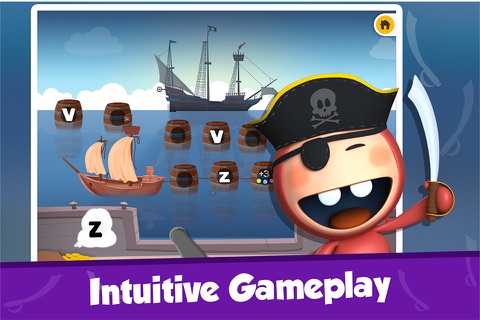 Pirate Wars : Recognizing Lowercase Letters Activity for Preschool & Kindergarten Kids! FREE screenshot 2