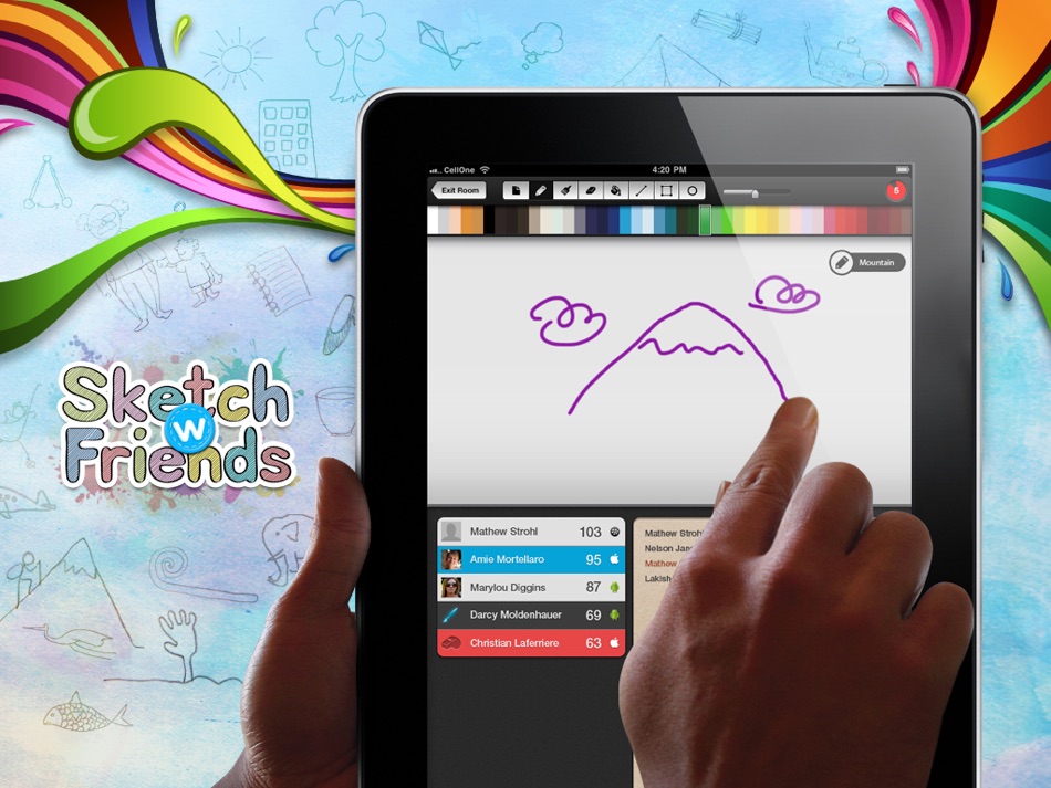 Sketch W Friends ~ Free Multiplayer Online Draw and Guess Friends & Family Word Game for iPad - 5.3 - (iOS)