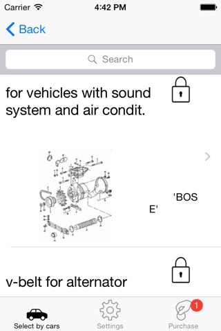 Parts and diagrams for Audi screenshot 4