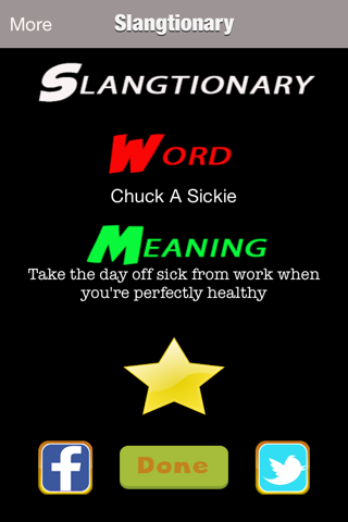 Slangtionary - The Ultimate Slang Dictionary On The Planet Absolutely Free screenshot 2