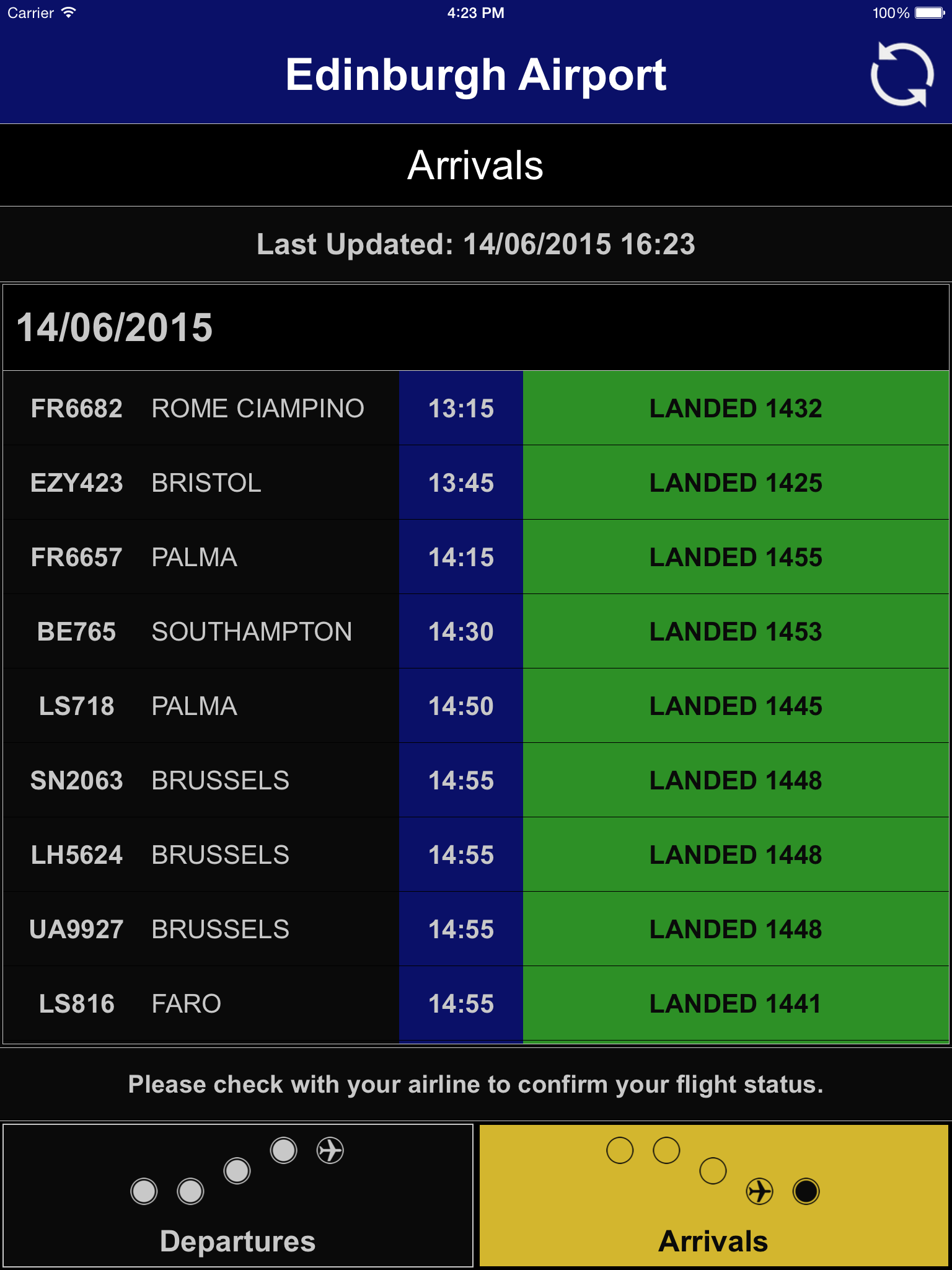 Flight Board - Edinburgh Airport (EDI)
