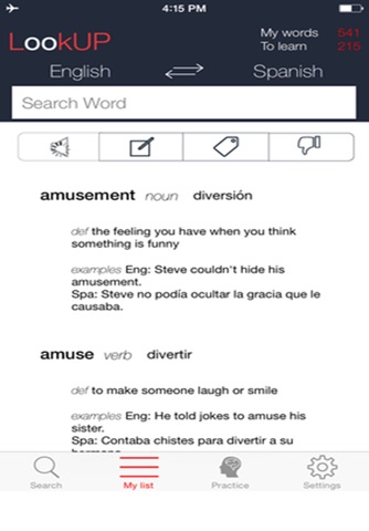 LookUP Notebook: Spanish-English dictionary + definitions screenshot 2