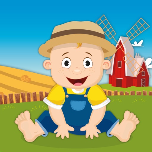 Little farmer Milo loves driving the tractor in kiddieland and petting animals at the barnyard a kidzone game icon