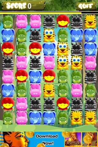 A Jungle Match Mania - Interconnect Wild Emoji Animals To Win screenshot 3