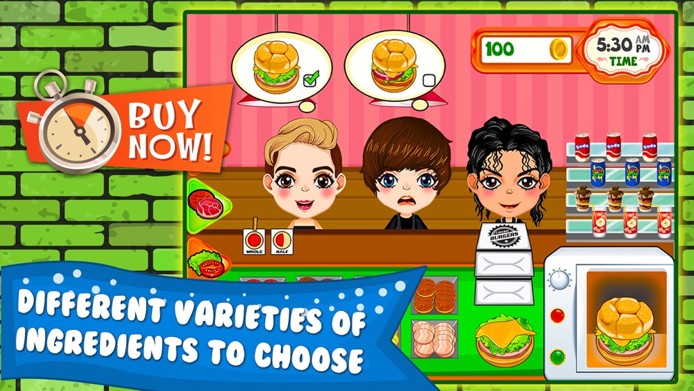 Burger Cooking Restaurant Maker Jam - the mama king food shop in a jolly diner story dash game! hack tool