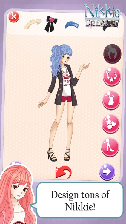 Dress-up nikki kawaii little girls : Top Line Play Pinkie Dressing story beauty salon anime games screenshot-3