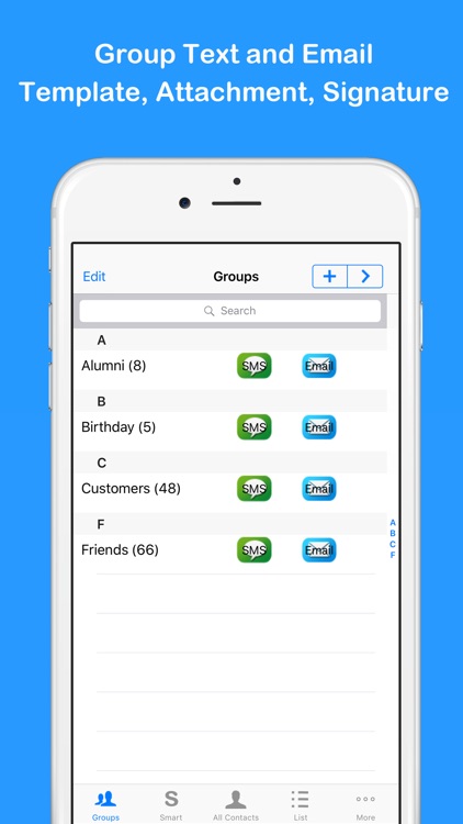 Smart Group Free: Email, SMS/Text & Contacts