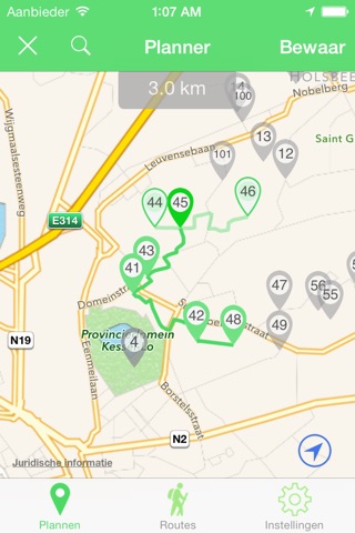 WandelPad wandelknooppunten planner screenshot 3