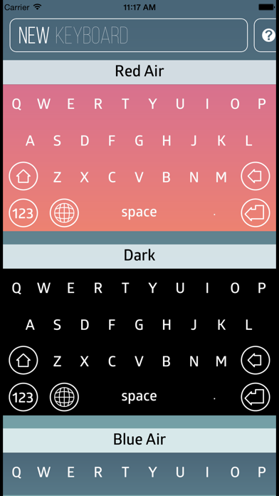 Screenshot #1 pour New Keyboard for iOS 8 - Customize your keyboard with color beautiful skin themes