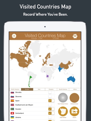 Screenshot #4 pour Visited Countries Map - World Travel Log for Marking Where You Have Been