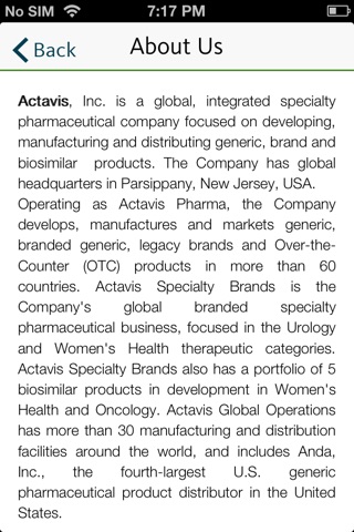 Actavis IR screenshot 4