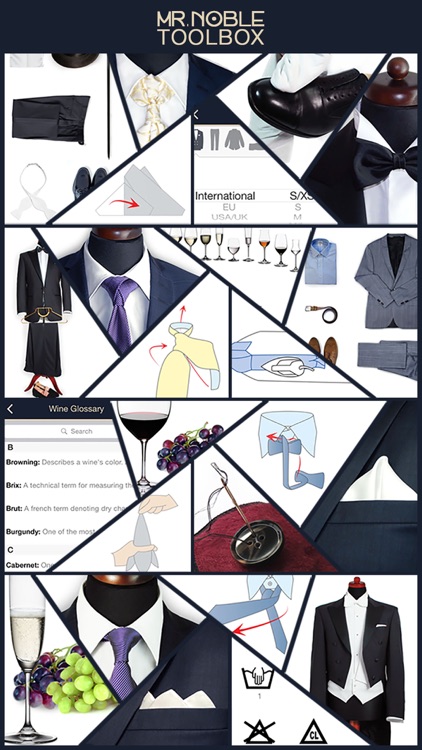 Gentleman Tools - How to Tie a Tie, Size Converter, Dress Codes, Ironing Guide, Wine Glossary