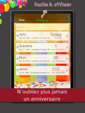 Screenshot #5 pour Anniversaire Rappel - Calendrier d'anniversaire & compte à rebours avec notifications