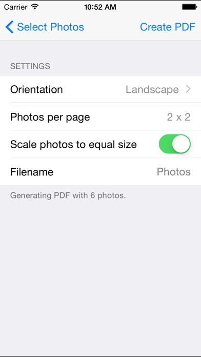 Photos2PDF - Convert fotos to PDF Screenshot
