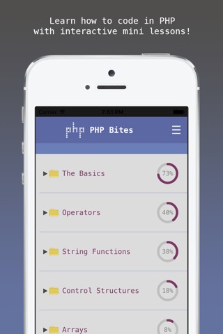 PHP Bites - Learn How to Code in PHP with Interactive Mini Lessonsのおすすめ画像1