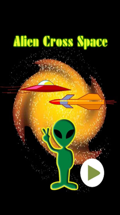 Alien robots invaders run cross road in the space