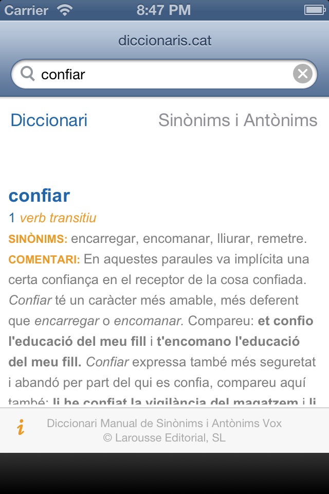 Diccionaris.cat screenshot 2
