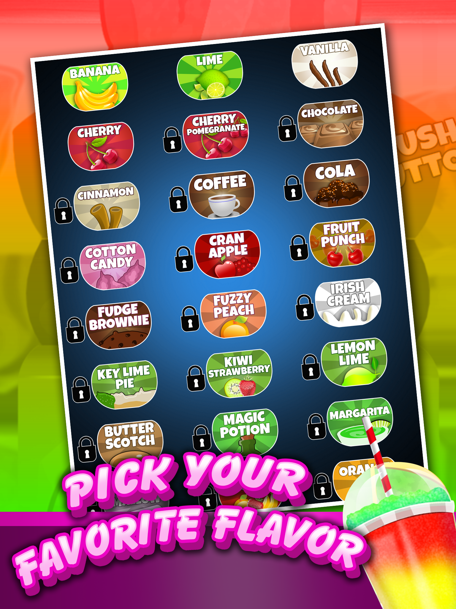 ` A Slushie Frozen Food Ice Candy Soda Dessert Drink Maker Games screenshot 7