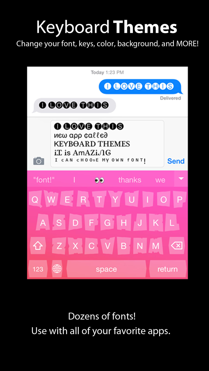 Keyboard Themes Custom colors cool fonts and personalize new backgrounds for iPhone iPad iPod