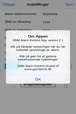 GSM-Alarm Kontrol screenshot 4