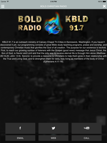 KBLD 91.7 BOLD Christian Radio iPad screenshot 3 - Music app