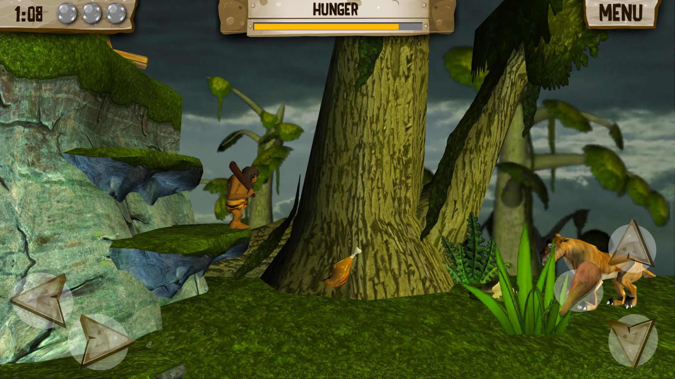 Hungry Dude - Free Game - Let's go back to the prehistoric age, and look how the caveman survive
