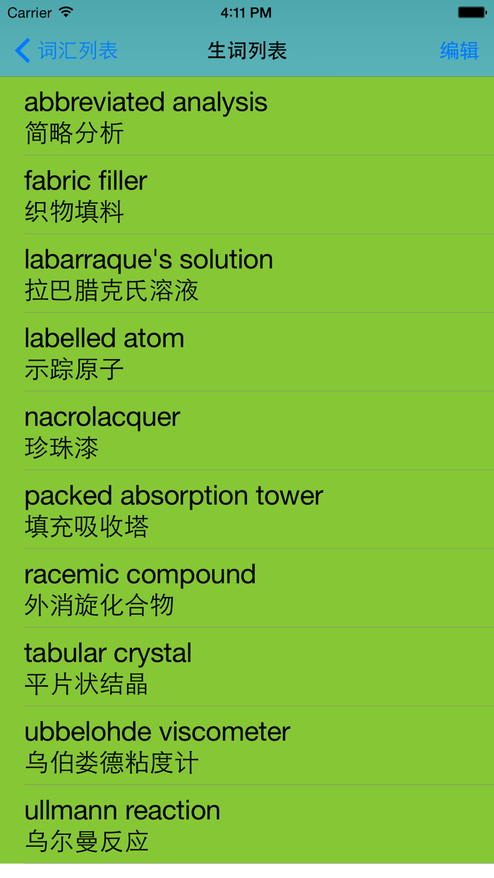 Chemistry English-Chinese Dictionary