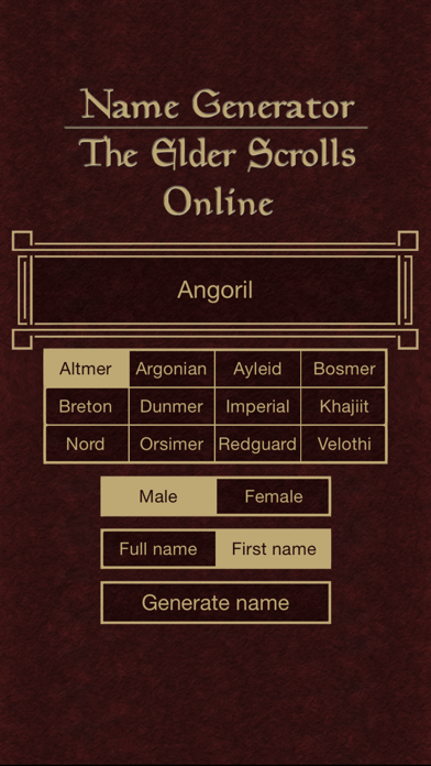 Name Generator for The Elder Scrolls Onlineのおすすめ画像3