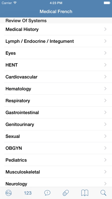 Screenshot #1 pour Medical French: Healthcare Phrasebook