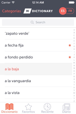 MDictionary - Diccionario Español–Francés de términos de negocios y finanzas, con categorías. MDictionary - Dictionnaire français-espagnol des termes des affaires et de la finance, avec des categories screenshot 2