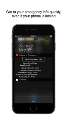 ICE - Emergency contact widget, view ICE information from lock screen screenshot 1
