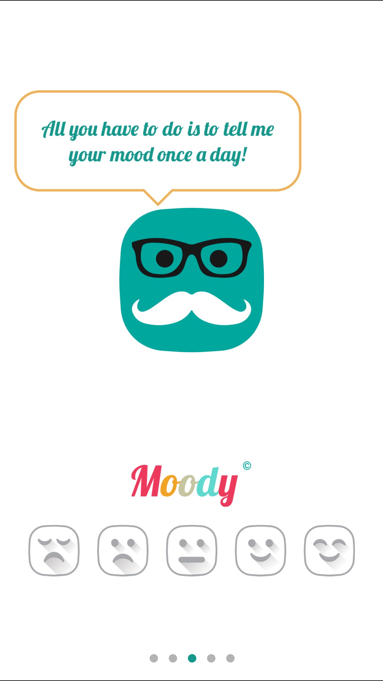 Screenshot do app Moody - Daily Mood Tracker