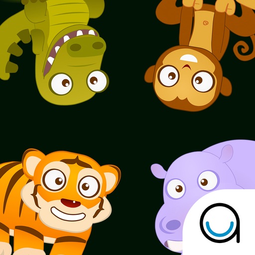 Learn Jungle Animal Names : Peekaboo Memory Matching Puzzle for Toddler in Preschool & Montessori! FREE iOS App