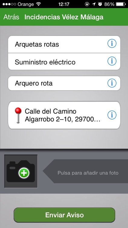 Incidencias Vélez Málaga