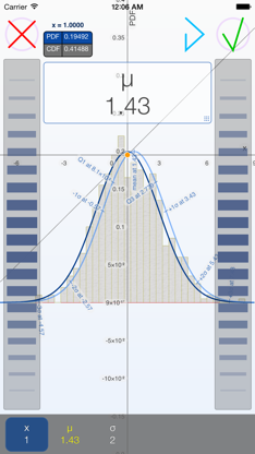 Bell Curves - graphing calculator for the normal distribution function screenshot 3