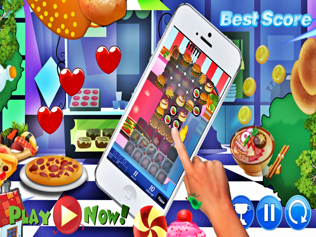 Chef Match 3 Sons - Hamburger Pizza Cake Sushi screenshot 4