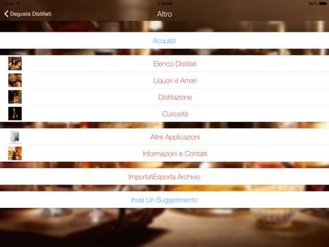 Degusta Distillati iPad screenshot