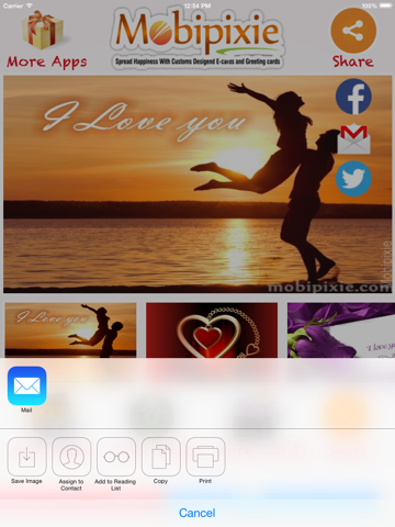 Free I Love You eCards iPad screenshot
